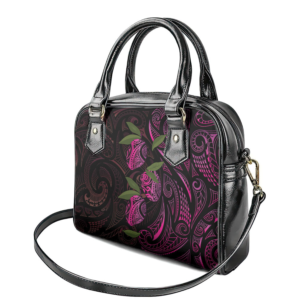 Hawaiian Mango Tribal Tattoo Shoulder Handbag Pink Pacific Traditional Pattern