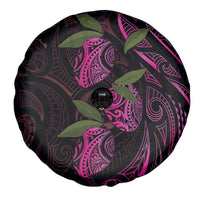 Hawaiian Mango Tribal Tattoo Spare Tire Cover Pink Pacific Traditional Pattern