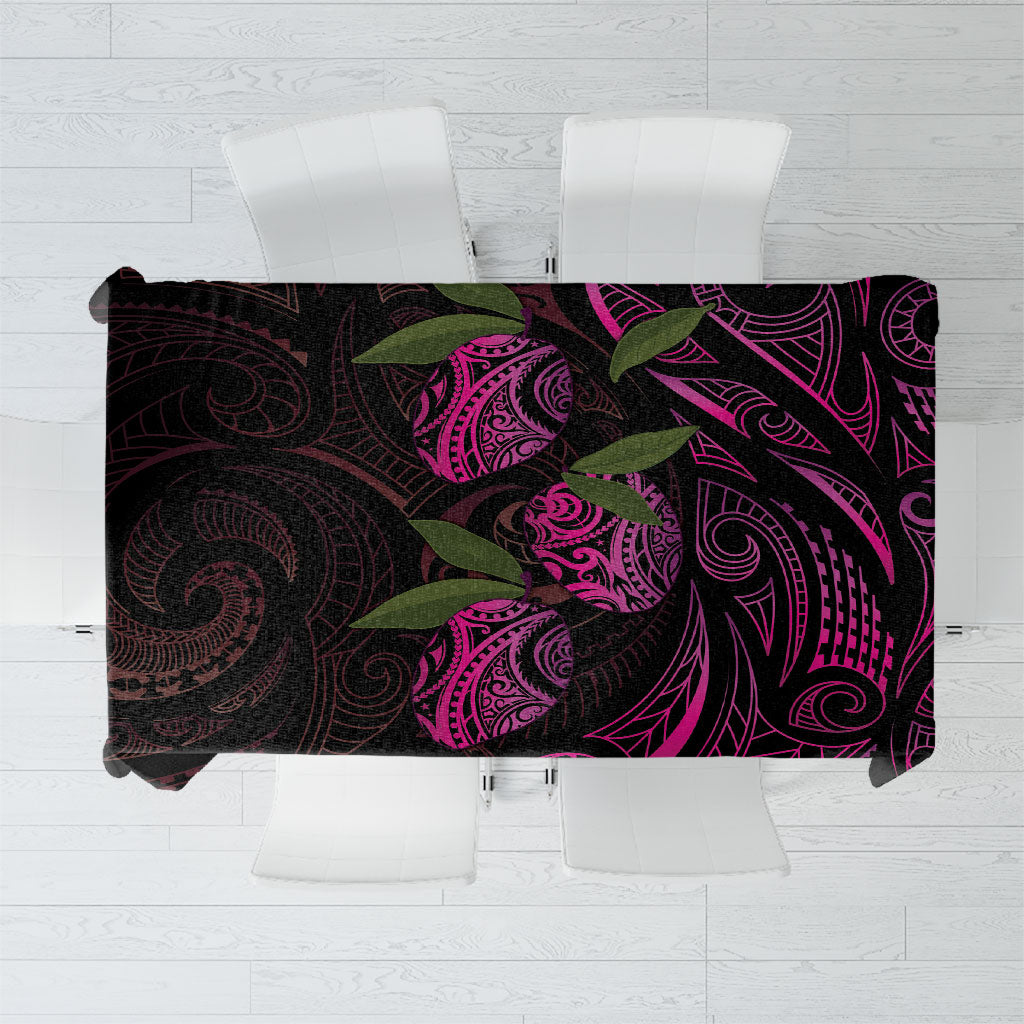 Hawaiian Mango Tribal Tattoo Tablecloth Pink Pacific Traditional Pattern