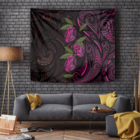 Hawaiian Mango Tribal Tattoo Tapestry Pink Pacific Traditional Pattern
