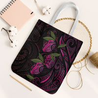 Hawaiian Mango Tribal Tattoo Tote Bag Pink Pacific Traditional Pattern