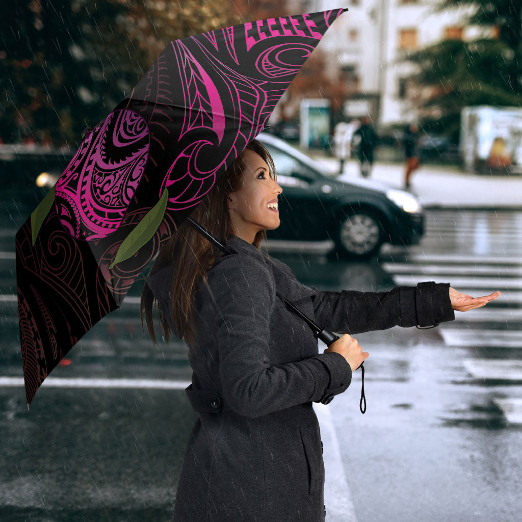 Hawaiian Mango Tribal Tattoo Umbrella Pink Pacific Traditional Pattern