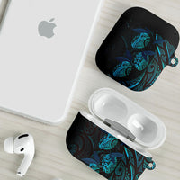 Hawaiian Mango Tribal Tattoo AirPods Case Teal Pacific Traditional Pattern