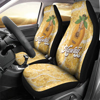 Hawaiian Mango Ukulele Car Seat Cover Retro Yellow Hibiscus Pikake Lei