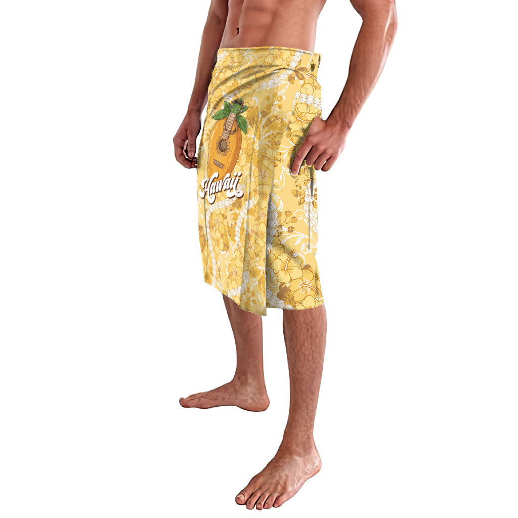 Hawaiian Mango Ukulele Lavalava Retro Yellow Hibiscus Pikake Lei