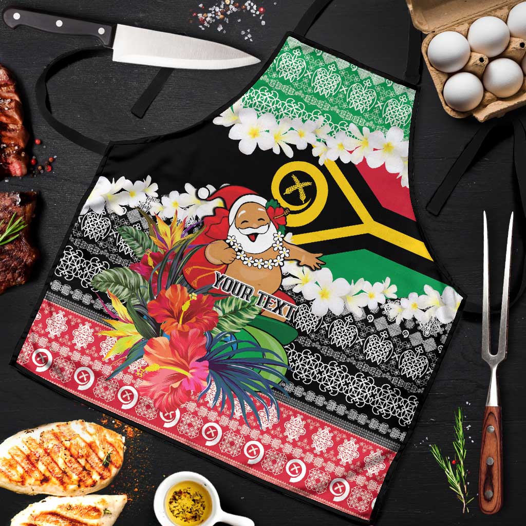 Personalised Vanuatu Joyeux Noel Apron Proud To Be a Ni-Van Sand Drawing Art - Polynesian Pride