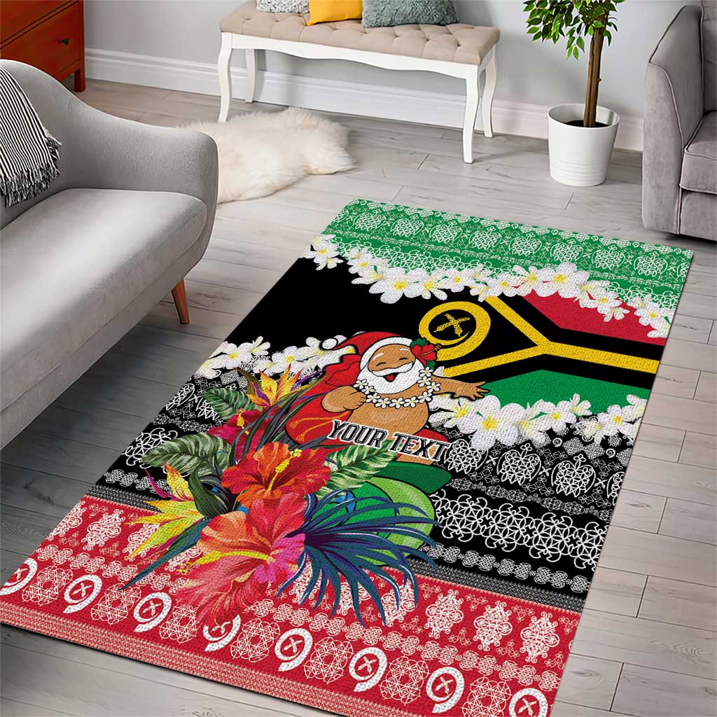 Personalised Vanuatu Joyeux Noel Area Rug Proud To Be a Ni-Van Sand Drawing Art - Polynesian Pride