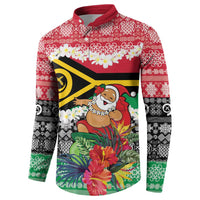 Personalised Vanuatu Joyeux Noel Button Sweatshirt Proud To Be a Ni-Van Sand Drawing Art - Polynesian Pride