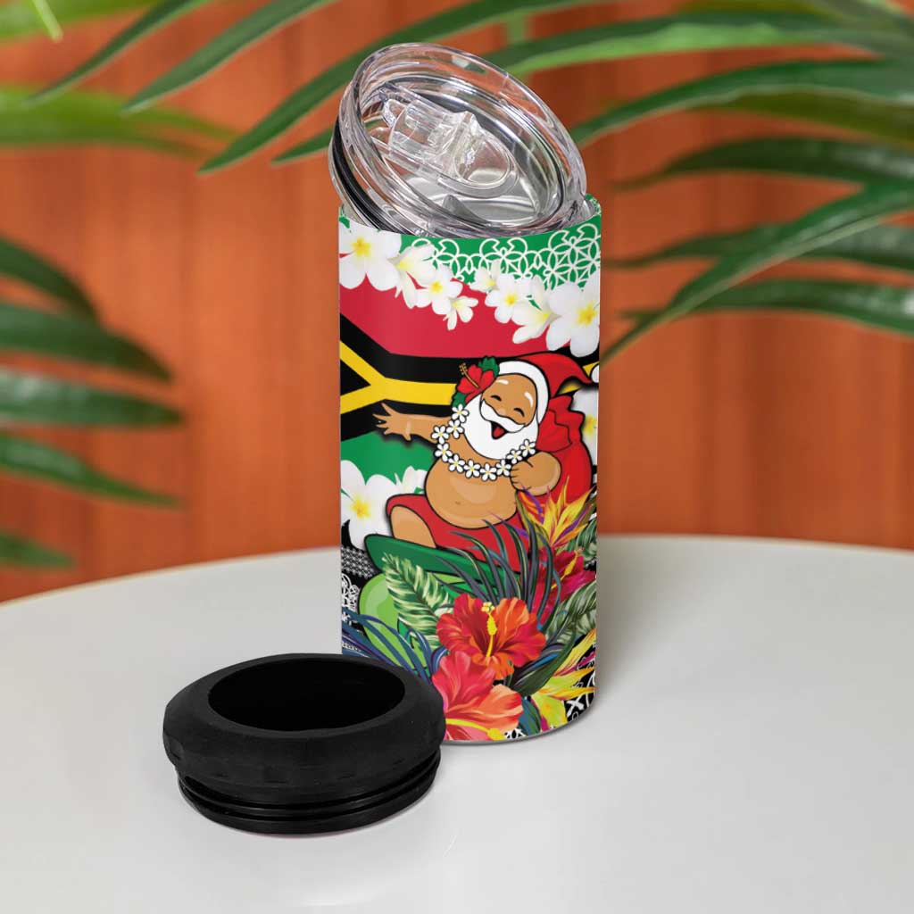 Personalised Vanuatu Joyeux Noel 4 in 1 Can Cooler Tumbler Proud To Be a Ni-Van Sand Drawing Art - Polynesian Pride