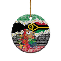 Personalised Vanuatu Joyeux Noel Ceramic Ornament Proud To Be a Ni-Van Sand Drawing Art - Polynesian Pride