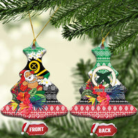 Personalised Vanuatu Joyeux Noel Ceramic Ornament Proud To Be a Ni-Van Sand Drawing Art - Polynesian Pride