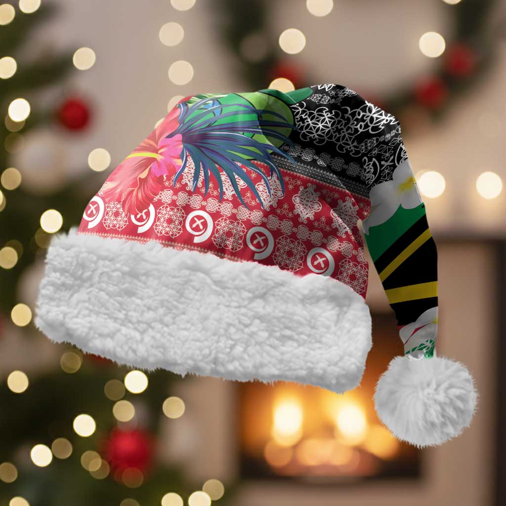 Personalised Vanuatu Joyeux Noel Christmas Santa Hat Proud To Be a Ni-Van Sand Drawing Art - Polynesian Pride