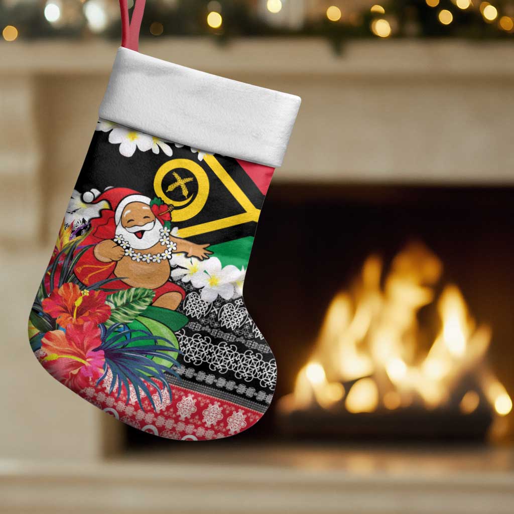 Personalised Vanuatu Joyeux Noel Christmas Stocking Proud To Be a Ni-Van Sand Drawing Art - Polynesian Pride