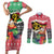 Personalised Vanuatu Joyeux Noel Couples Matching Short Sleeve Bodycon Dress and Long Sleeve Button Shirt Proud To Be a Ni-Van Sand Drawing Art - Polynesian Pride
