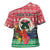 Personalised Vanuatu Joyeux Noel Cross Shoulder Shirt Proud To Be a Ni-Van Sand Drawing Art - Polynesian Pride
