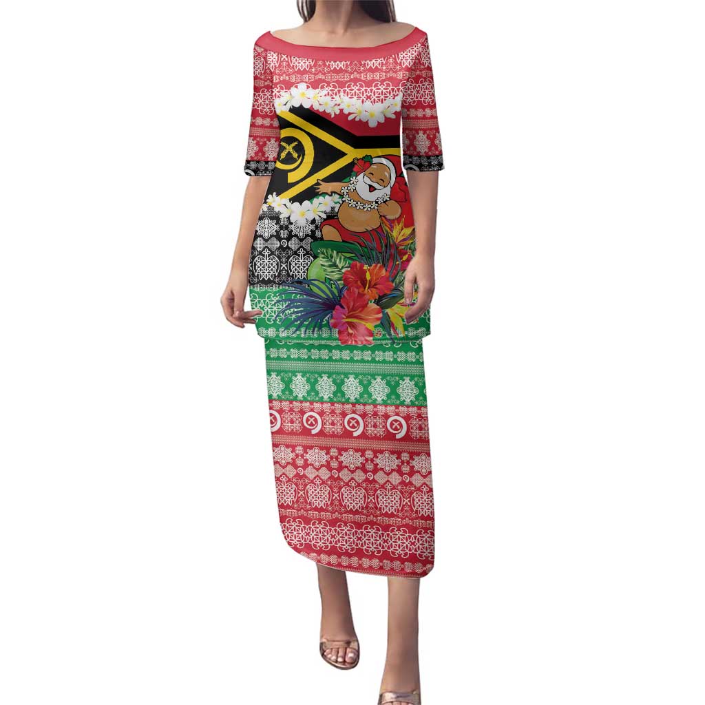 Personalised Vanuatu Joyeux Noel Family Matching Puletasi and Hawaiian Shirt Proud To Be a Ni-Van Sand Drawing Art - Polynesian Pride