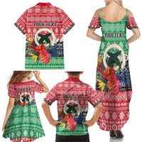 Personalised Vanuatu Joyeux Noel Family Matching Summer Maxi Dress and Hawaiian Shirt Proud To Be a Ni-Van Sand Drawing Art - Polynesian Pride