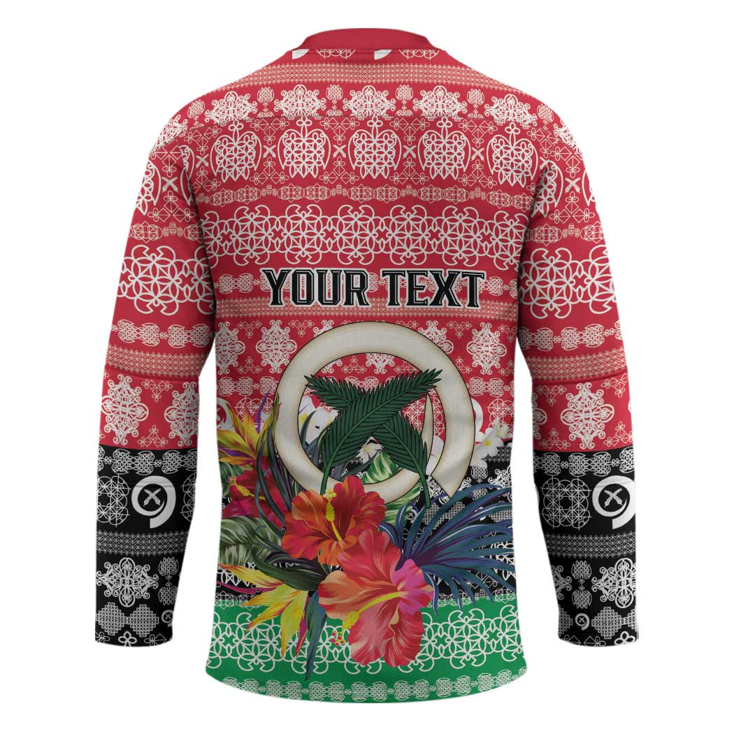 Personalised Vanuatu Joyeux Noel Hockey Jersey Proud To Be a Ni-Van Sand Drawing Art - Polynesian Pride