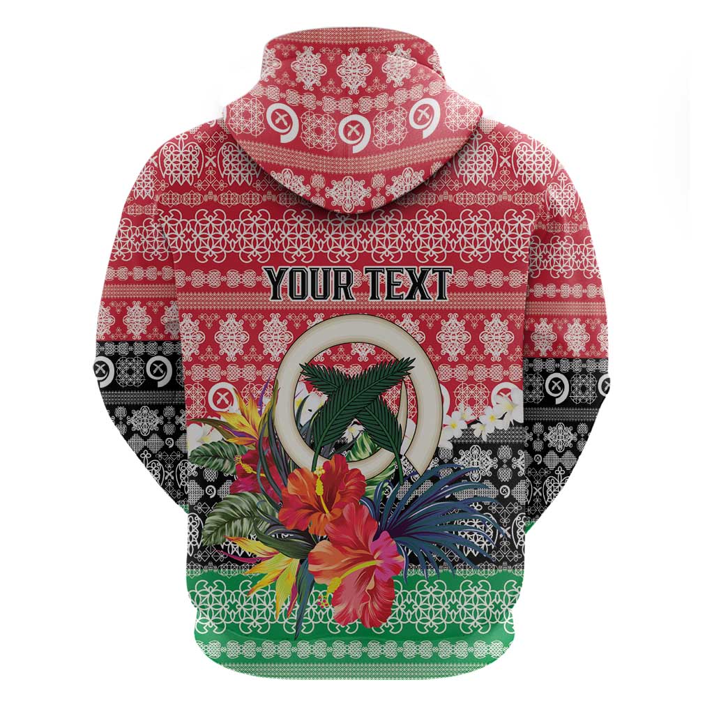 Personalised Vanuatu Joyeux Noel Hoodie Proud To Be a Ni-Van Sand Drawing Art - Polynesian Pride