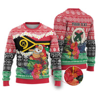 Personalised Vanuatu Joyeux Noel Ugly Christmas Sweater Proud To Be a Ni-Van Sand Drawing Art - Polynesian Pride