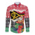 Personalised Vanuatu Joyeux Noel Long Sleeve Button Shirt Proud To Be a Ni-Van Sand Drawing Art - Polynesian Pride