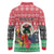 Personalised Vanuatu Joyeux Noel Long Sleeve Polo Shirt Proud To Be a Ni-Van Sand Drawing Art - Polynesian Pride
