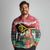 Personalised Vanuatu Joyeux Noel Long Sleeve Polo Shirt Proud To Be a Ni-Van Sand Drawing Art - Polynesian Pride
