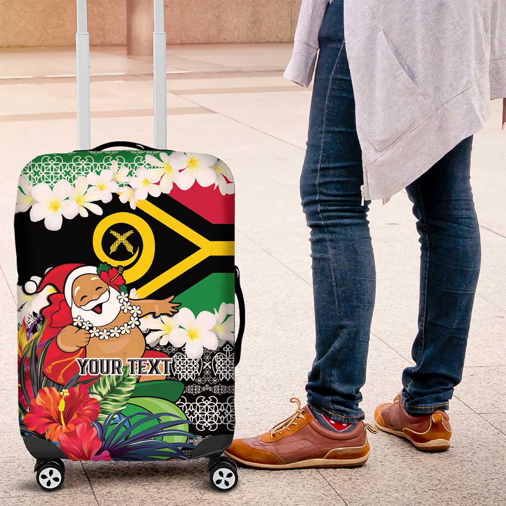 Personalised Vanuatu Joyeux Noel Luggage Cover Proud To Be a Ni-Van Sand Drawing Art - Polynesian Pride