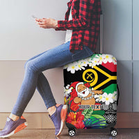Personalised Vanuatu Joyeux Noel Luggage Cover Proud To Be a Ni-Van Sand Drawing Art - Polynesian Pride