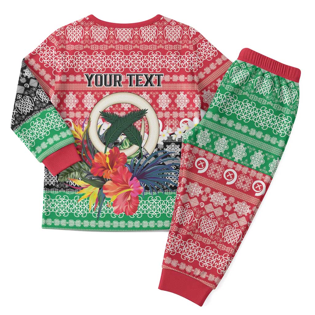 Personalised Vanuatu Joyeux Noel Christmas Pajama Set Proud To Be a Ni-Van Sand Drawing Art - Polynesian Pride