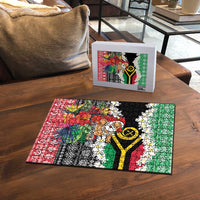Personalised Vanuatu Joyeux Noel Puzzle Proud To Be a Ni-Van Sand Drawing Art - Polynesian Pride