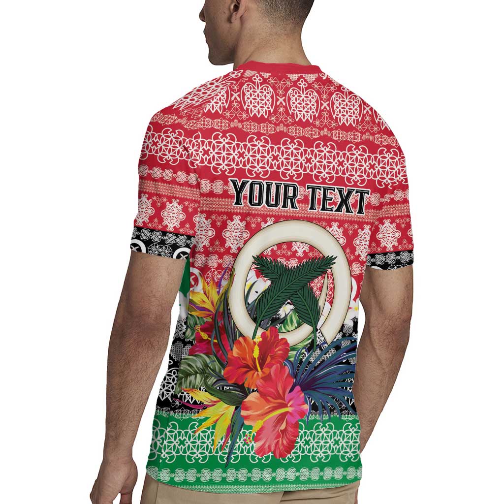 Personalised Vanuatu Joyeux Noel Rugby Jersey Proud To Be a Ni-Van Sand Drawing Art - Polynesian Pride