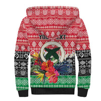 Personalised Vanuatu Joyeux Noel Sherpa Hoodie Proud To Be a Ni-Van Sand Drawing Art - Polynesian Pride