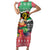 Personalised Vanuatu Joyeux Noel Short Sleeve Bodycon Dress Proud To Be a Ni-Van Sand Drawing Art - Polynesian Pride