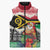Personalised Vanuatu Joyeux Noel Sleeveless Puffer Jacket Proud To Be a Ni-Van Sand Drawing Art - Polynesian Pride