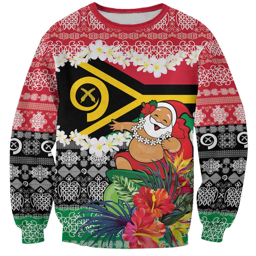 Personalised Vanuatu Joyeux Noel Sweatshirt Proud To Be a Ni-Van Sand Drawing Art - Polynesian Pride