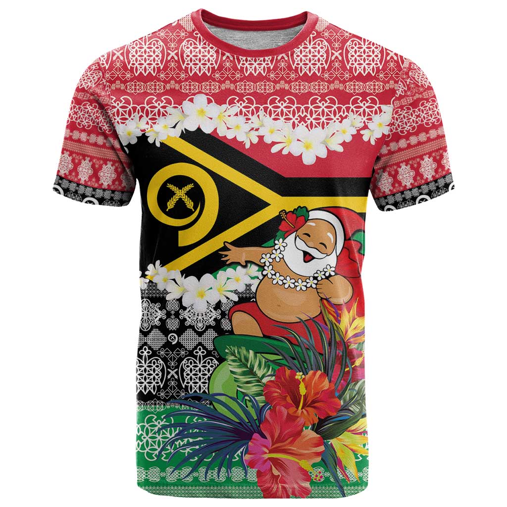 Personalised Vanuatu Joyeux Noel T Shirt Proud To Be a Ni-Van Sand Drawing Art - Polynesian Pride