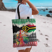 Personalised Vanuatu Joyeux Noel Tote Bag Proud To Be a Ni-Van Sand Drawing Art - Polynesian Pride