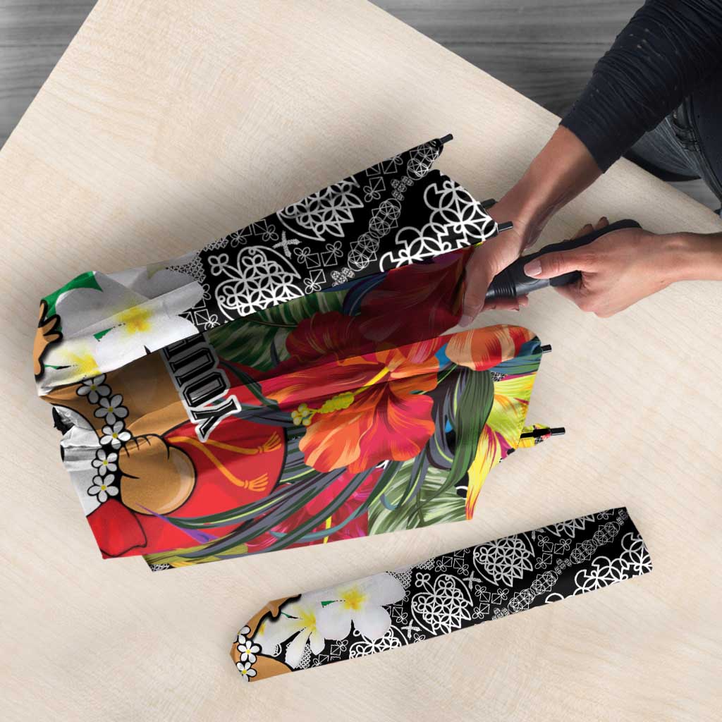 Personalised Vanuatu Joyeux Noel Umbrella Proud To Be a Ni-Van Sand Drawing Art - Polynesian Pride