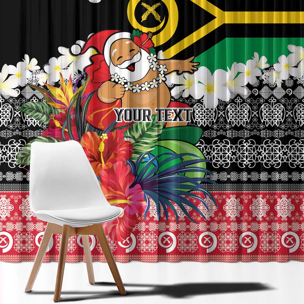 Personalised Vanuatu Joyeux Noel Window Curtain Proud To Be a Ni-Van Sand Drawing Art - Polynesian Pride