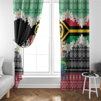 Personalised Vanuatu Joyeux Noel Window Curtain Proud To Be a Ni-Van Sand Drawing Art - Polynesian Pride
