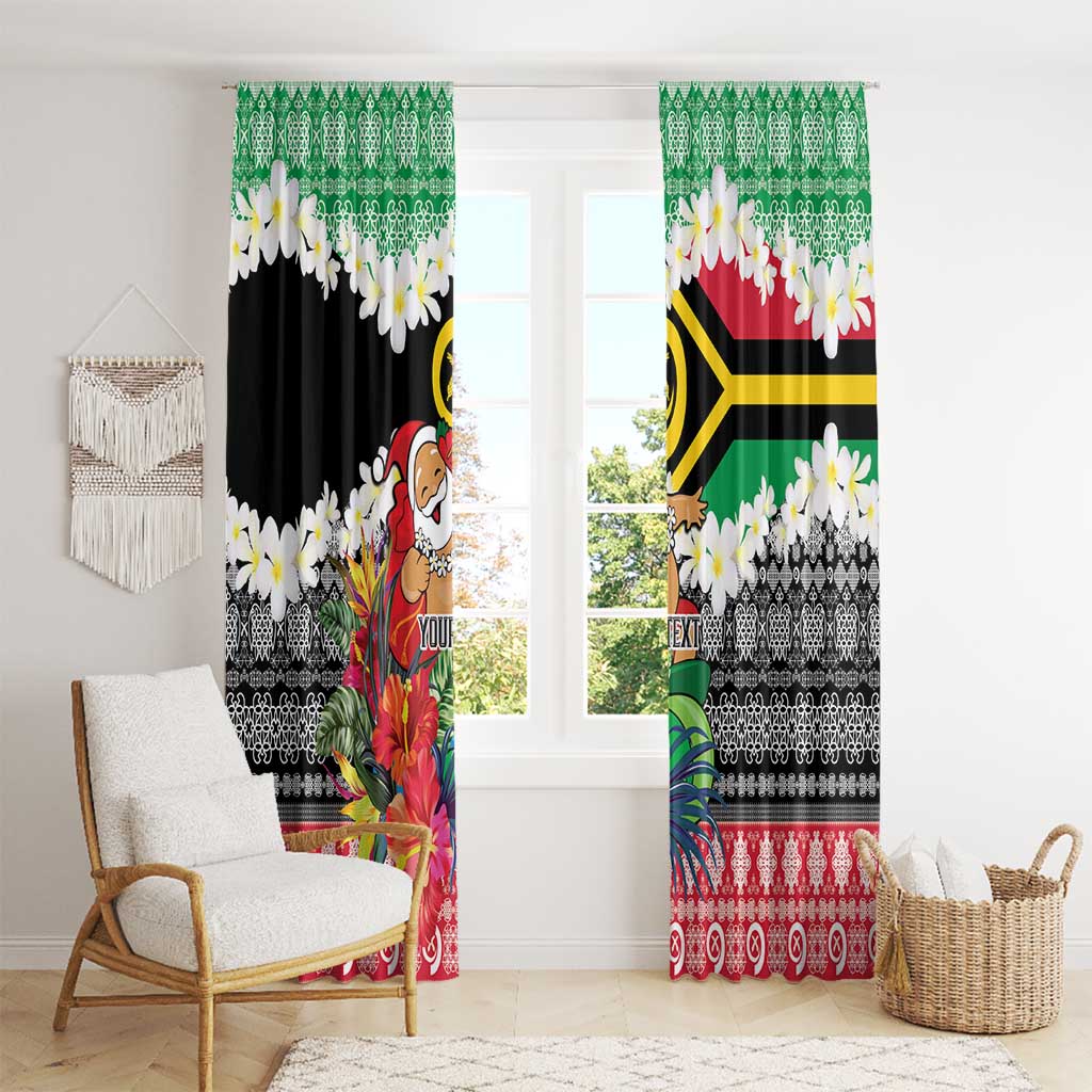 Personalised Vanuatu Joyeux Noel Window Curtain Proud To Be a Ni-Van Sand Drawing Art - Polynesian Pride