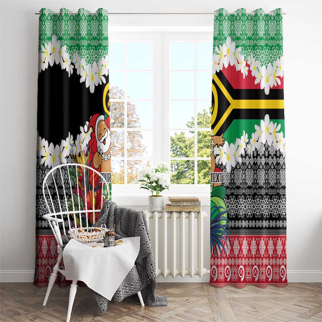 Personalised Vanuatu Joyeux Noel Window Curtain Proud To Be a Ni-Van Sand Drawing Art - Polynesian Pride