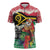 Personalised Vanuatu Joyeux Noel Zipper Polo Shirt Proud To Be a Ni-Van Sand Drawing Art - Polynesian Pride