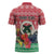 Personalised Vanuatu Joyeux Noel Zipper Polo Shirt Proud To Be a Ni-Van Sand Drawing Art - Polynesian Pride