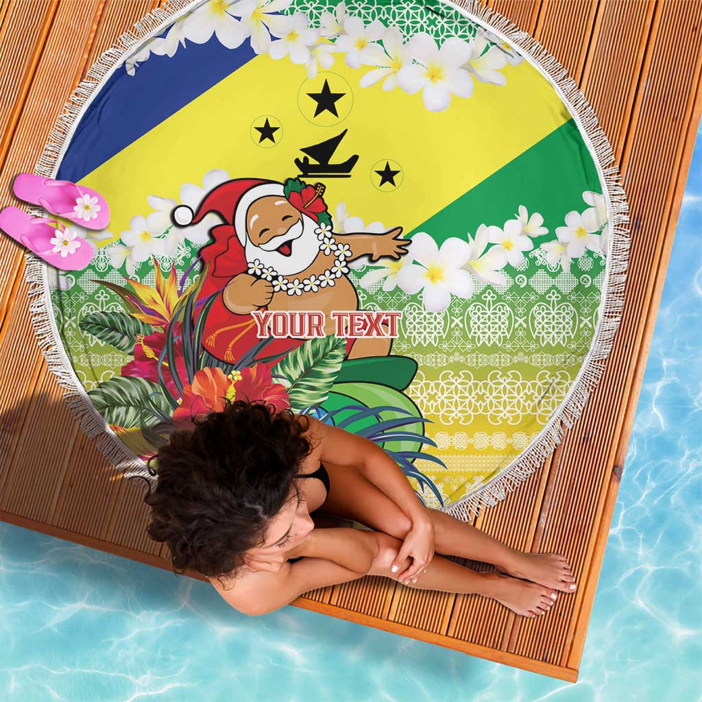 Personalised Malampa Joyeux Noel Beach Blanket Proud To Be a Ni-Van Sand Drawing Art - Polynesian Pride