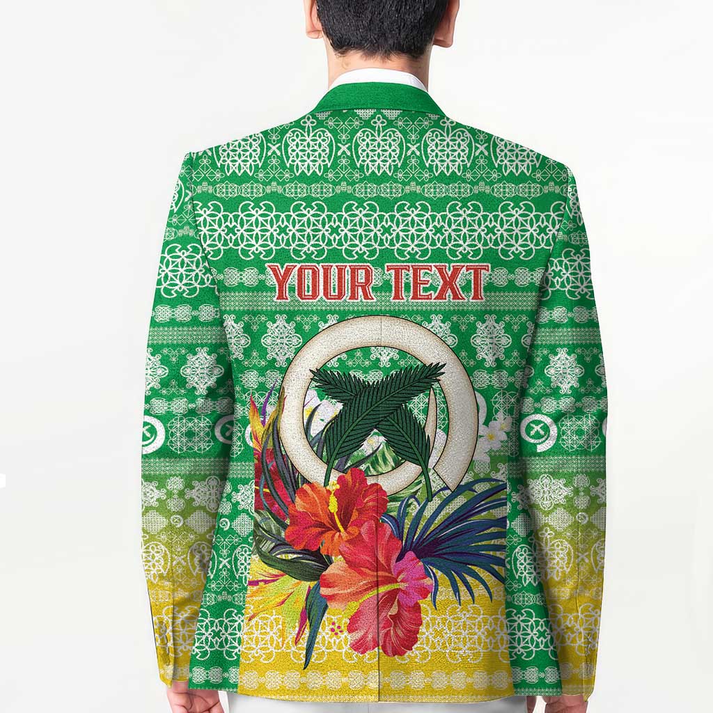 Personalised Malampa Joyeux Noel Blazer Proud To Be a Ni-Van Sand Drawing Art - Polynesian Pride