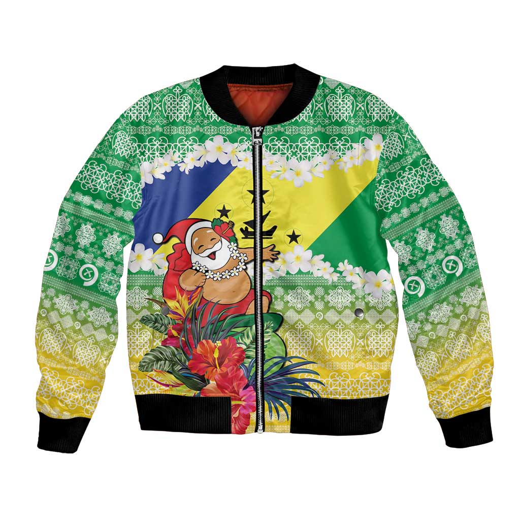 Personalised Malampa Joyeux Noel Bomber Jacket Proud To Be a Ni-Van Sand Drawing Art - Polynesian Pride