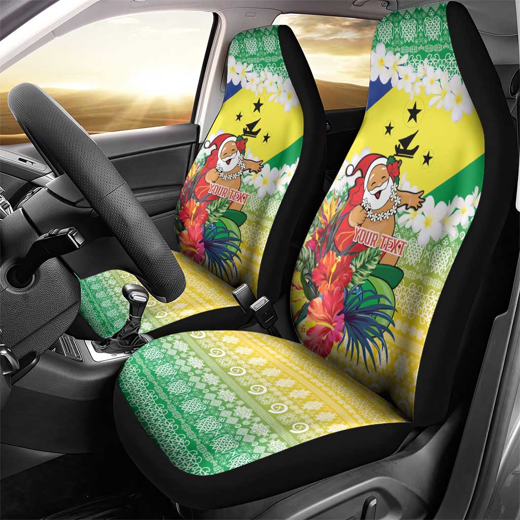 Personalised Malampa Joyeux Noel Car Seat Cover Proud To Be a Ni-Van Sand Drawing Art - Polynesian Pride