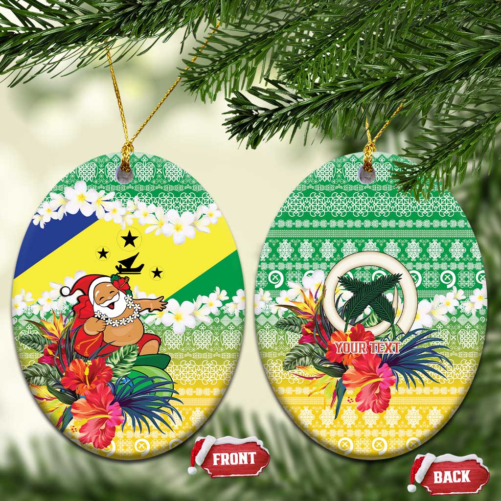 Personalised Malampa Joyeux Noel Ceramic Ornament Proud To Be a Ni-Van Sand Drawing Art - Polynesian Pride